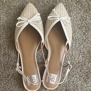 Beige Slingback Flats